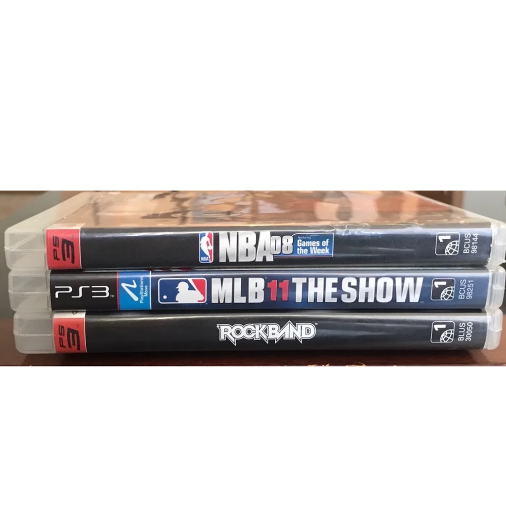 Lot of (3) Playstation 3 Games (NBA 08, MLB 11 The Show, Rockband) | Complete